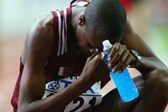 Saif Saaeed Shaheen of Qatar celebrates winning the 3000m steeplechase (Getty Images)