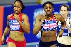 Natasha Hastings and Perri Shakes-Drayton in the 400m at Glasgow (Getty Images)