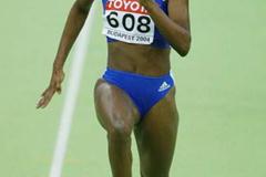 Muriel Hurtis of France winning her 60m heat (Getty Images)