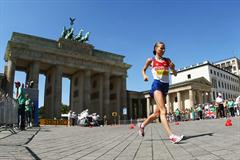 Olga Kaniskina of Russia in action during the women's 20km Race Walk Final (Getty Images)