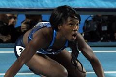 Bronze medalist Tianna Madison of the United States looks on after the Women’s 60 Metres Final during day three - WIC Istanbul (Getty Images)