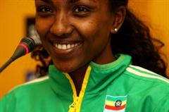Tirunesh Dibaba of Ethiopia at the World Cross Country Championships press conference (Getty Images)
