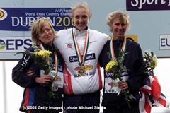Deena Drossin, Paula Radcliffe and Colleen De Reuck (© Allsport)