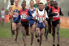 Action picture from the men's long race in Ostend (© Allsport)