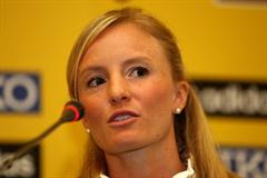 Shalane Flanagan of the USA at the pre-event Press Conference at the IAAF World Cross Country Championships (Getty Images)