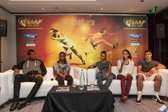 Keshorn Walcott, Anthonique Strachan, Ana Peleteiro, Angelica Bengtsson and Adam Gemili in Barcelona (Philippe Fitte)