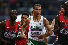 Taoufik Makhloufi of Algeria leads the pack in the Men's 1500m Final on Day 11 of the London 2012 Olympic Games at Olympic Stadium on August 7, 2012 (Getty Images)