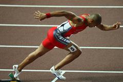 Felix Sanchez of the Dominican Republic competes in the Men's 400m Hurdles Final (Getty Images)