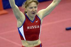 Svetlana Feofanova celebrates her new world indoor record (Getty Images)