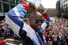 Great Britain's Mo Farah at the Olympics & Paralympics Team GB - London 2012 Victory Parade (Getty Images)