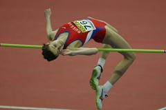 Anna Chicherova of Russia in action in the women's high jump qualification (Getty Images)