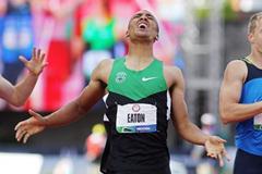 Ashton Eaton, moments after breaking the World Decathlon record in Eugene (Getty Images)