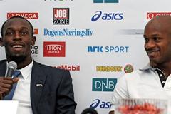 Usain Bolt and Asfa Powell at Bislett's Strawberry Party (Mark Shearman)