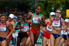 Aselefech Mergia of Ethiopia in the women's IAAF World Championships' Marathon in Berlin (Getty Images)