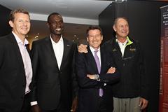 Steve Cram, David Rudisha, Sebastian Coe and Alberto Juantorena at the IAAF Centenary Historic Exhibition (Giancarlo Colombo)