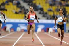 Women's 100m at the 2012 Samsung Diamond League in Doha - Felix won (Jiro Mochizuki)