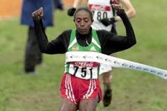 Gete Wami winning the women's short race in Ostend (© Allsport)