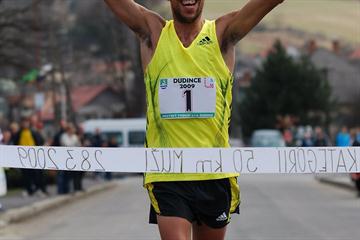 Yohan Diniz of France just a moment before his French record in the 50km Race Walk in Dudince (organisers)