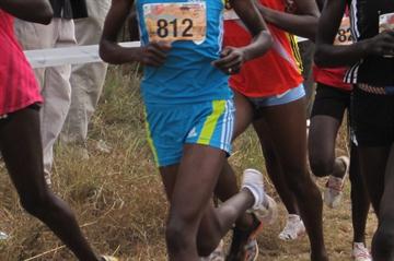 Priscah Jepleting en route to her win at the Discovery Kenya XC title (David Macharia)