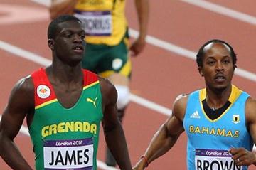 Chris Brown of the Bahamas and Kirani James of Grenada lead the pack during the Men's 400m semifinal on Day 9 of the London 2012 Olympic Games on 5 August 2012 (Getty Images)