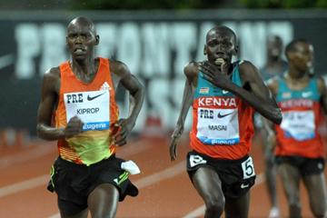 Wilson Kiprop wins the Kenyan 2012 Olympic 10,000m Trials in Eugene (Kirby Lee - Image of Sport)