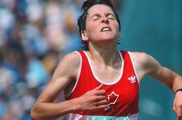 Silvia Ruegger in the 1984 Olympic Marathon (Claus Andersen)