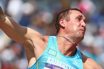 Dmitriy Karpov of Kazakhstan competes in the Men's Decathlon Shot Put on Day 12 of the London 2012 Olympic Games at Olympic Stadium on August 8, 2012 (Getty Images)