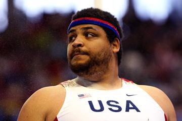Reese Hoffa led the qualifying round of the men's shot at the IAAF World Indoor Championships (Getty Images)