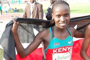 Vivian Cheruiyot after winning the African 5000m title in Nairobi (Elshadai Negash)