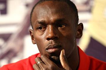Usain Bolt meeting the press in Rome (Giancarlo Colombo/FIDAL)