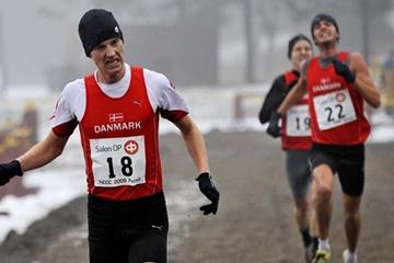 Morten Munkholm and Andreas Bueno lead a Danish 1-2-3 finish at the Nordic Cross Country Championships (Hasse Sjögren)