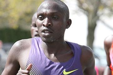 Gilbert Yegon at the 2010 Boston Marathon (Victah Sailer)