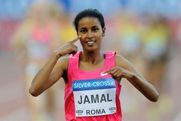 Maryam Yusuf Jamal runs a world leading time in the 1500m, her ninth sub-four-minute clocking (Getty Images)