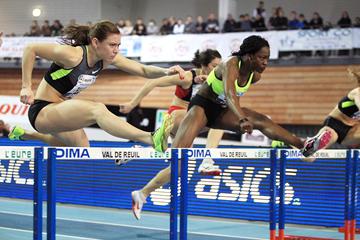 Alina Talay sets a PB of 7.94 in the 60m Hurdles (Jean-Pierre Durand)