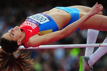 Anna Chicherova of Russia competes during the Women's High Jump Final of the London 2012 Olympic Games at Olympic Stadium on August 11, 2012 (Getty Images)