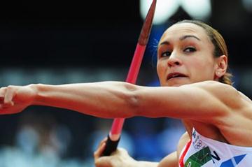 Jessica Ennis of Great Britain competes in the Women's Heptathlon Javelin Throw on Day 8 of the London 2012 Olympic Games at Olympic Stadium on August 4, 2012 (Getty Images)