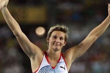 Barbora Spotakova of Czech Republic celebrates second place in the women's javelin final (Getty Images)