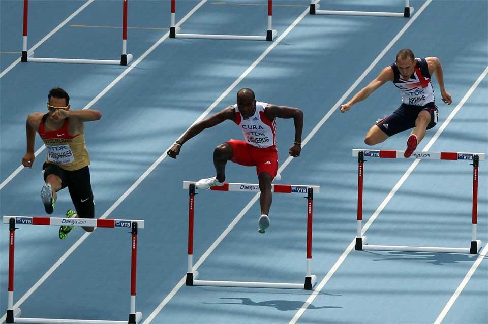 400 metre hurdles with Dai Greene (Getty images)