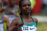 Milcah Chemos takes another fine win at the 3000m Steeplechase in Eugene (Kirby Lee - Image of Sport)