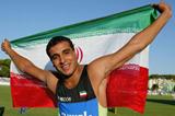 Ehsan Hadadi of Iran celebrates his Discus Final victory (Getty Images)