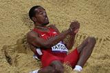 Christian Taylor of the United States in action before winning the gold medal in the Men's Triple Jump Final of the London 2012 Olympic Games  on August 9, 2012 (Getty Images)