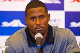 David Oliver a the pre-meet press conference in Shanghai (Errol Anderson)