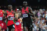 David Lekuta Rudisha of Kenya leads Duane Solomon (L) of the United States, Abubaker Kaki (2L) of Sudan and Andrew Osagie of Great Britain to win gold and set a new world record in the Men's 800m Final on Day 13 of the London 2012 Olympic Games on August 9, 2012  (Getty Images)