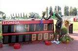 Rudisha with his World record clock in Rieti (Victah Sailer)