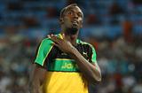 Usain Bolt looking relaxed before his first race of the IAAF World Championships, Daegu 2011 (Getty Images)