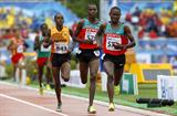 Jonathan Ndiku, Albert Yator and Jacob Araptany - the three Steeplechase medallists (Getty Images)