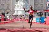 The clock may be a second off, but no matter to Mary Keitany who takes a second straight London Marathon victory (Getty Images)