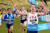 Bobby Mack wins the men's team 8km race at the Bupa Edinburgh Cross Country (Mark Shearman)