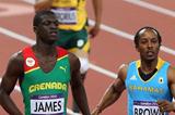 Chris Brown of the Bahamas and Kirani James of Grenada lead the pack during the Men's 400m semifinal on Day 9 of the London 2012 Olympic Games on 5 August 2012 (Getty Images)
