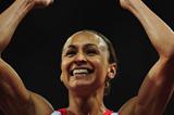 Jessica Ennis of Great Britain smiles after competing in the Women's Heptathlon 200m on Day 7 of the London 2012 Olympic Games at Olympic Stadium on August 3, 2012 (Getty Images)